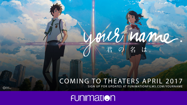 Funimation Films will be releasing 'Kimi no Na wa' (Your Name) in North American theaters in both English dub and English subbed versions. Catch it on opening day April 7, 2017.