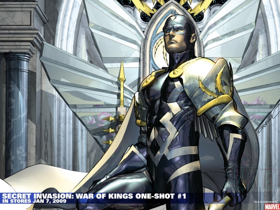 Black Bolt on the cover of "Secret Invasion: War of Kings One-Shot" #1. Anson Mount will be playing the character in the television series "Marvel's Inhumans".