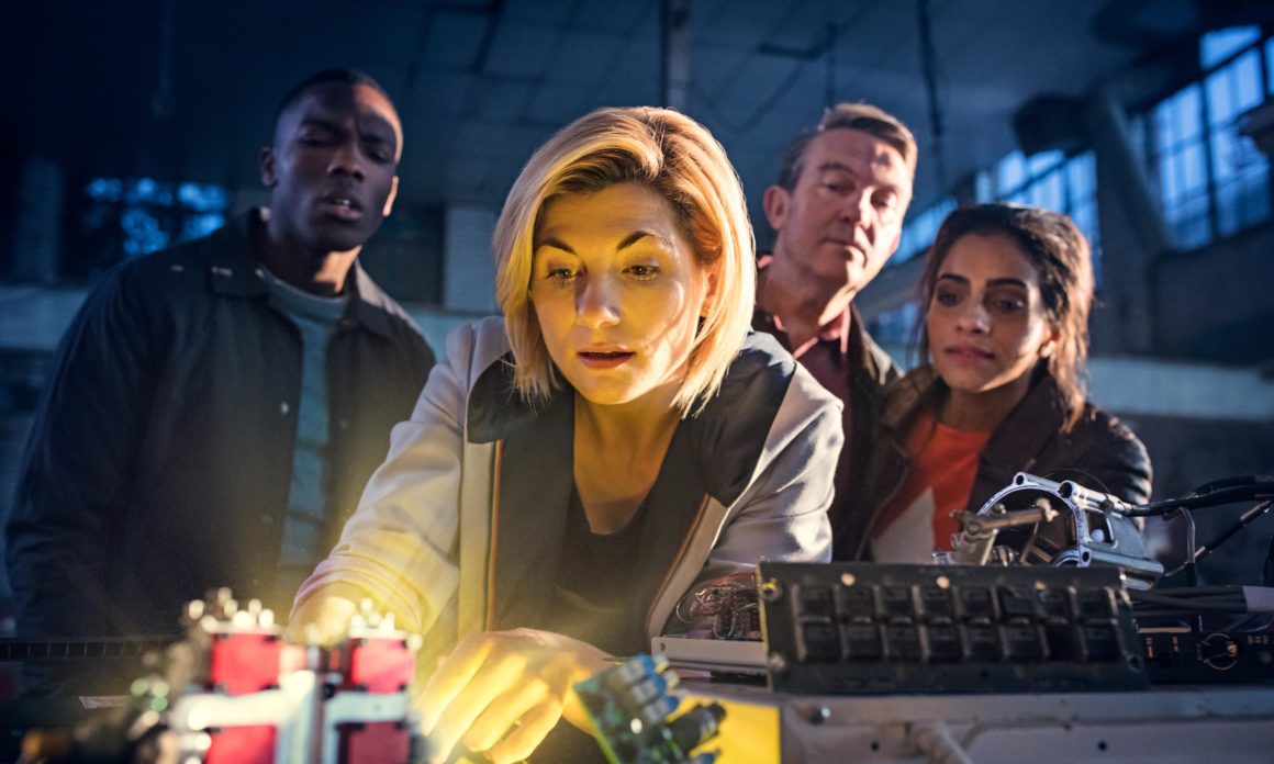 From left: Tosin Cole, Whittaker, Bradley Walsh, and Mandip Gill. From: Doctor Who. Photo: BBC Studios