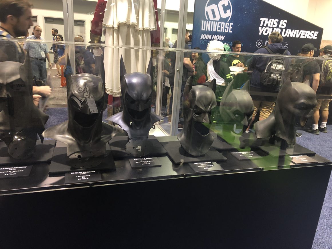 The Dark Knight’s masks spanning his cinematic history. Photo: Danny Pham/dorkaholics.
