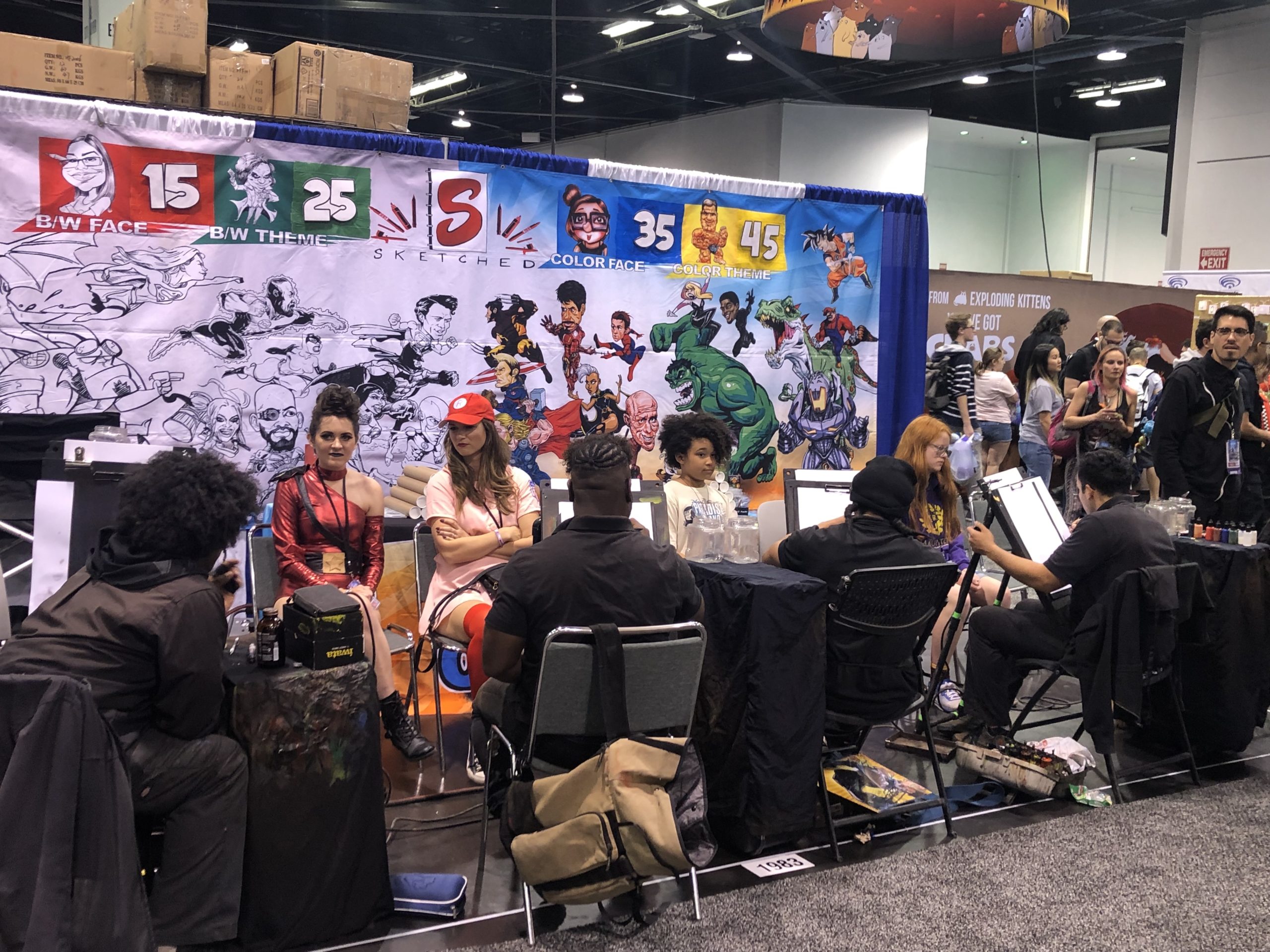 Attendees being sketched at WonderCon 2019. Photo: Danny Pham/dorkaholics.