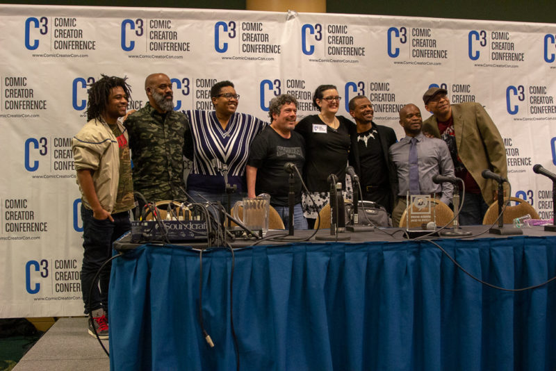 The judges for the Dwayne McDuffie Award for Diversity in Comics.