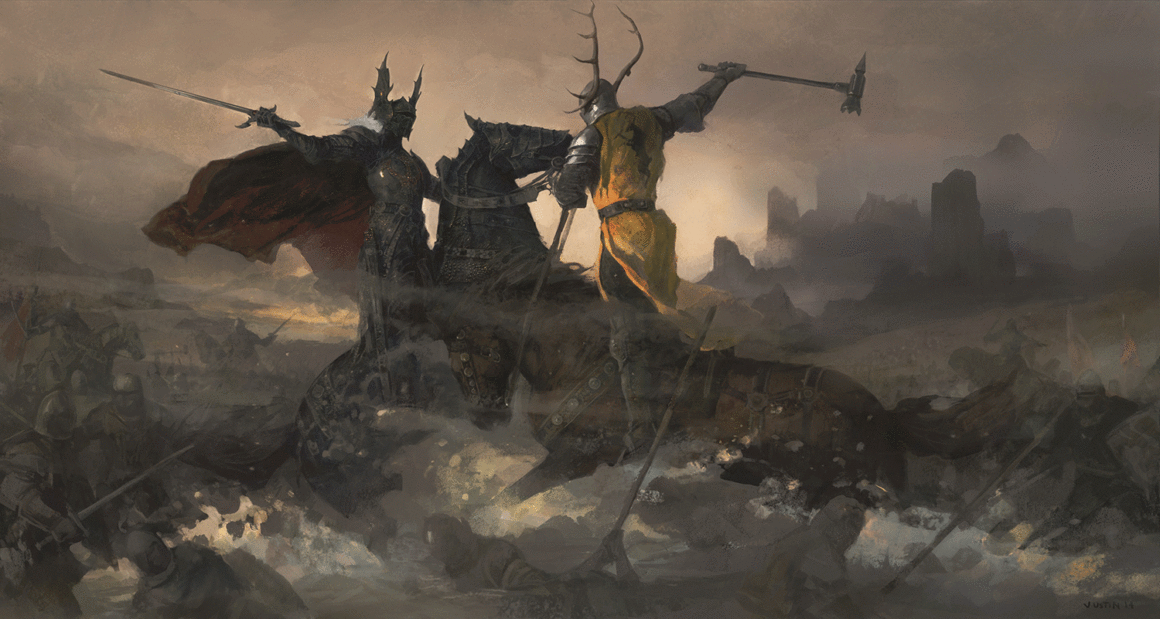 The Battle of the Trident depicted in The World of Ice and Fire companion book. Illustration: Justin Sweet.