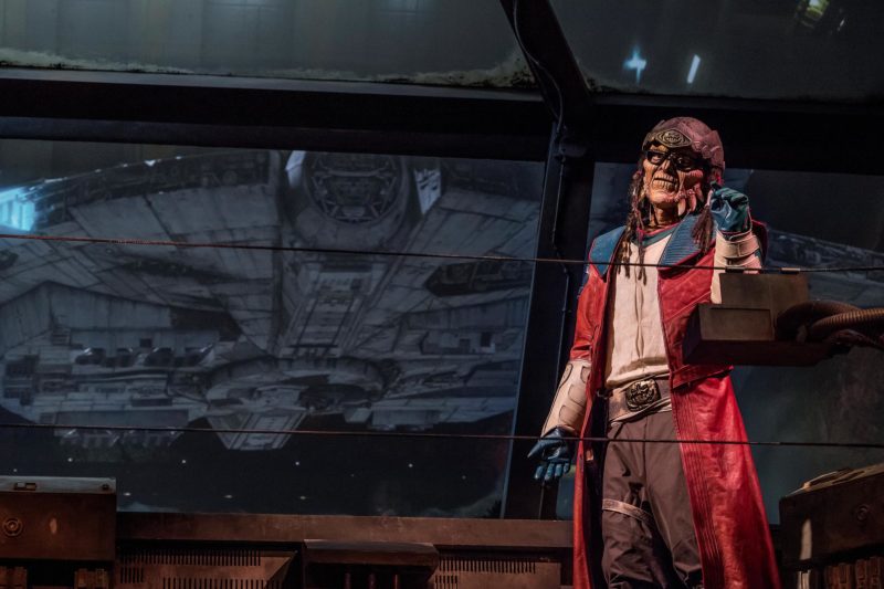The Hondo Ohnaka audio-animatronic greets visitors before they board Smuggler’s Run. Photo: Disney Parks