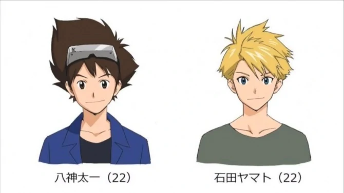 Early concept art for Taichi and Yamato (Tai and Matt) in Last Evolution Kizuna. Photo: Toei Animation