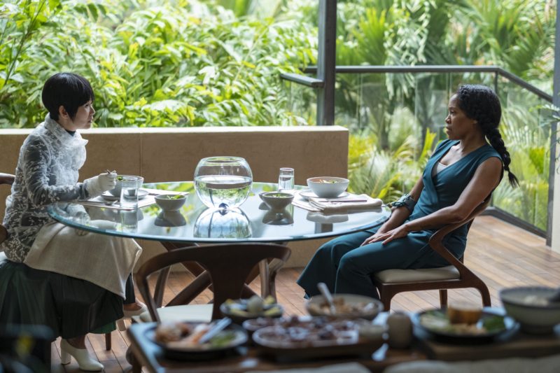 Lady Trieu (Hong Chau) and Angela Abar (Regina King) in Watchmen. Photo: Warner Bros. Television