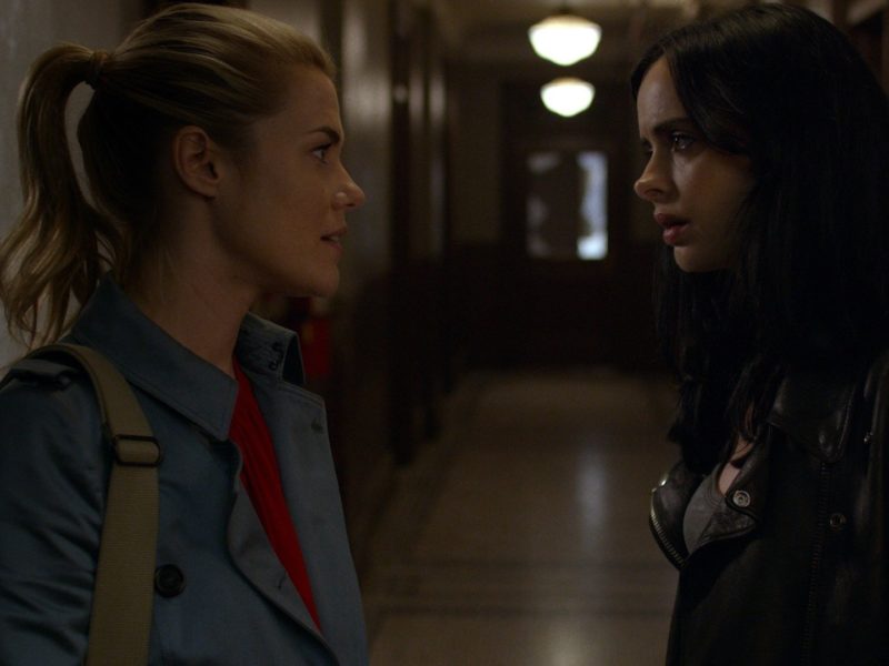 Trish (Rachael Taylor) and Jessica (Krysten Ritter) in Jessica Jones. Photo: Netflix
