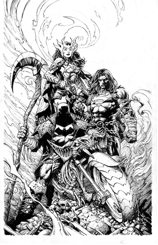 Batman Variant Cover (not final), DARK NIGHTS: DEATH METAL. Art by David Finch. Photo: DC Comics