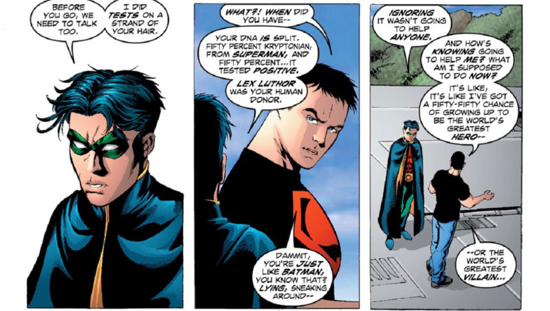 Of course it would Batman's sidekick who decides to DNA test Superboy. Photo: DC Comics