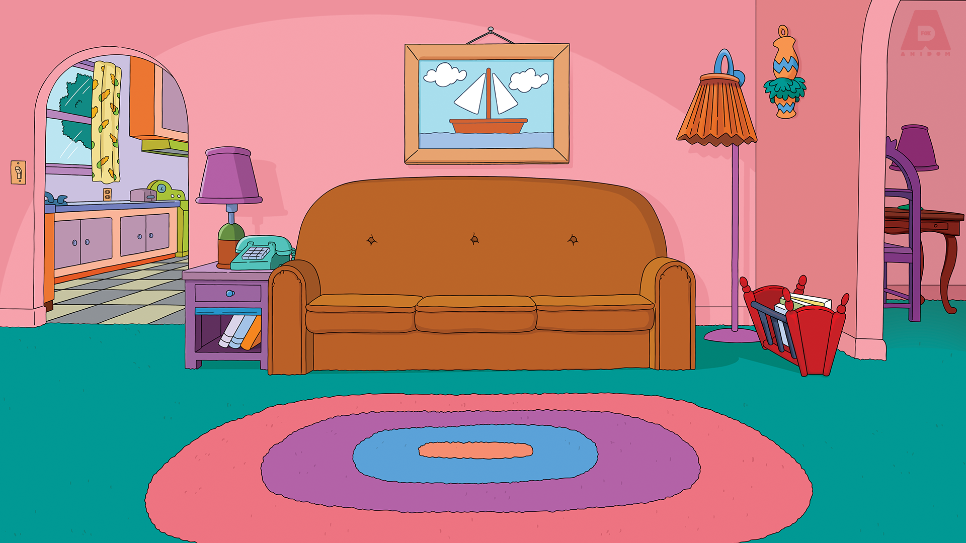 Have a video meeting from inside the home of the Simpsons. Photo: Fox