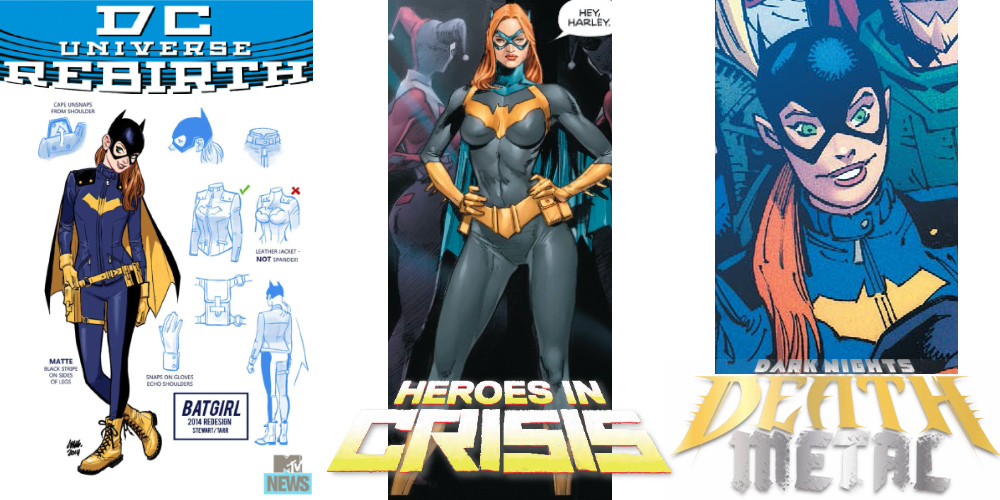 A look at Barbara Gordon/Batgirl over the recent years of the DC Universe... DC Rebirth was a 2016 relaunch. Heroes in Crisis was published from 2018 to 2019. Dark Nights: Death Metal began in 2020. Photo: DC Comics