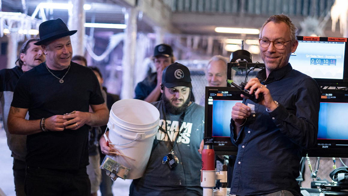 Producer TODD GARNER and Director/producer SIMON MCQUOID on the set of New Line Cinema’s action adventure “Mortal Kombat,” a Warner Bros. Pictures release.