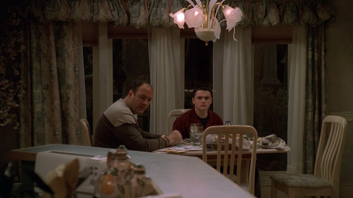 The Sopranos uses color in storytelling to do two key things: to independently establish the tone and mood of the scene(s) they are being used in and to signify that the tone and mood are becoming more negative as times goes on and these colors change.